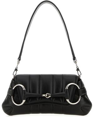Gucci Borsa A Spalla Horsebit Con Catena Piccola - Nero