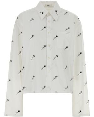 Rier Embroidered Poplin Shirt - White