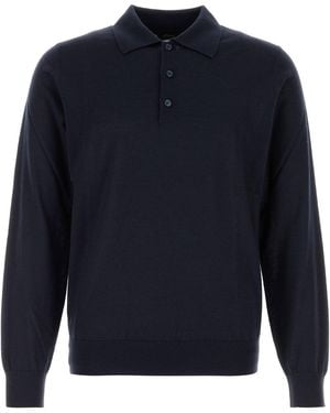 Brioni Midnight Blue Cashmere Blend Polo Shirt