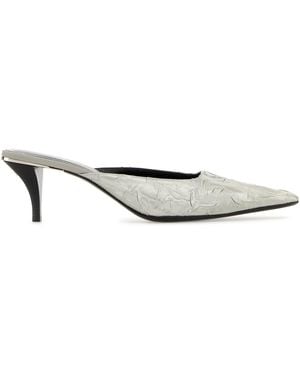 Gucci Sabot in tessuto argento - Bianco