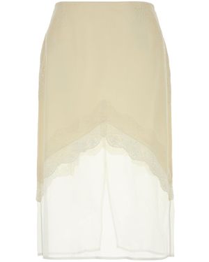 Jil Sander Cream Viscose Blend Skirt - White