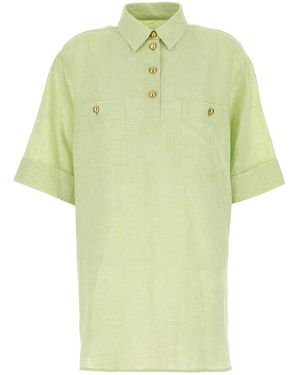 Valentino Garavani Pastel Green Linen Blouse