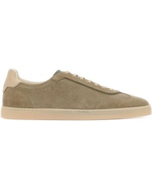 Brunello Cucinelli Dove Grey Suede Trainers - Multicolour