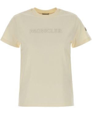 Moncler T-shirt in cotone crema - Bianco