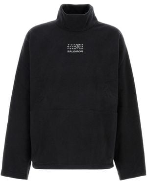 MM6 by Maison Margiela Black Pile Mm6 X Salomon Sweatshirt