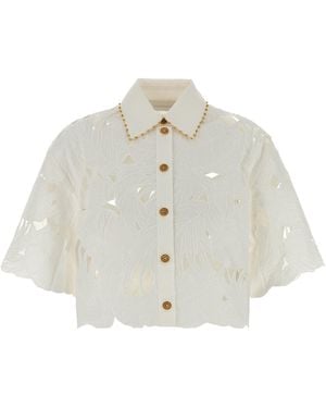 Zimmermann Embroidered Cotton Mahon Shirt - White