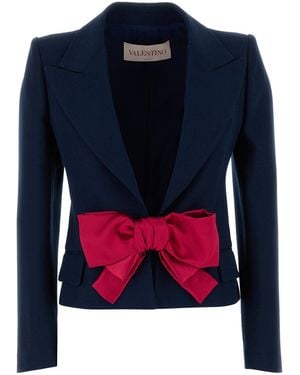 Valentino Garavani Navy Blue Viscose Blazer