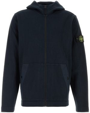 Stone Island Navy Blue Cotton Sweatshirt