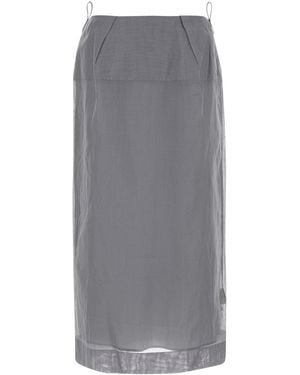 Carven Gray Cotton Skirt