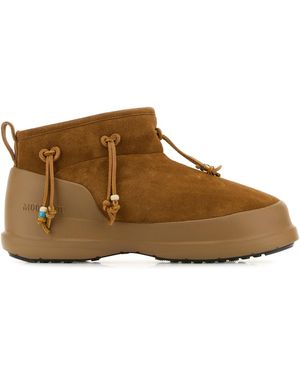 Moon Boot Caramel Suede Luna Low Ankle Boots - Brown