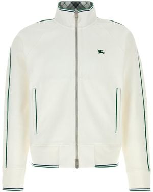 Burberry White Jersey Sweatshirt