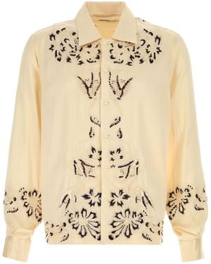 Bode Camicia Phantasm in raso crema - Neutro