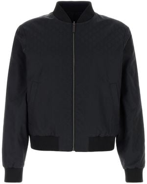 Gucci Giubbino reversibile in faille GG nero