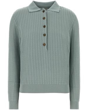 BLAZE Polo in misto seta verde acqua