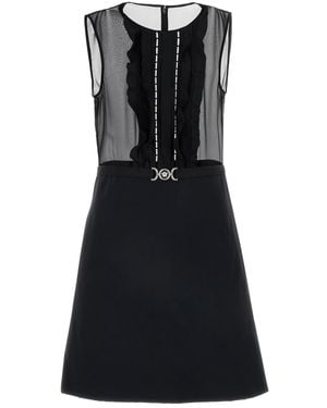 Versace Georgette Mini Dress - Black