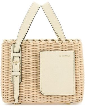 Valextra Beige Wicker Bucket Bag - Natural