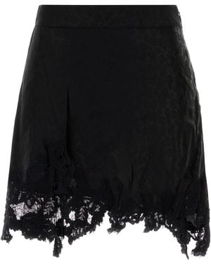 Isabel Marant Black Satin Reana Mini Skirt
