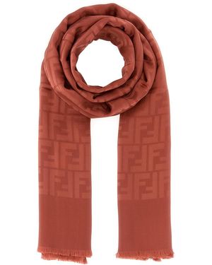Fendi Sciarpa in seta mattone - Rosso