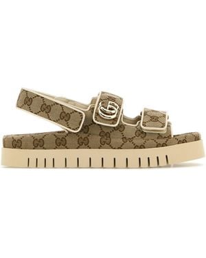 Gucci Sandali in tessuto GG - Metallizzato