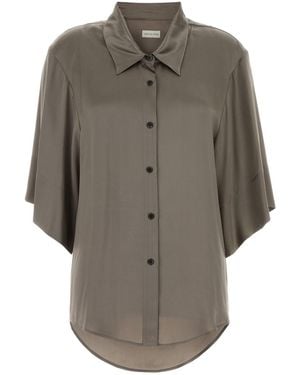 Dries Van Noten Grey Satin Clea Shirt