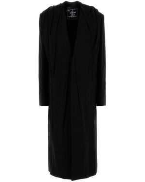 Y. Project Draped-Detail Coat - Black