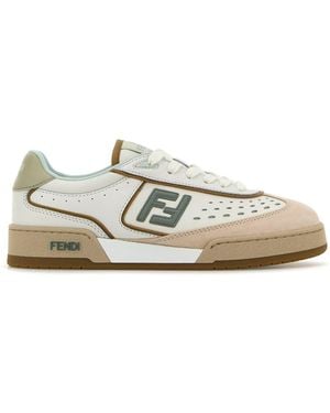 Fendi Sneakers Match in pelle multicolor - Bianco