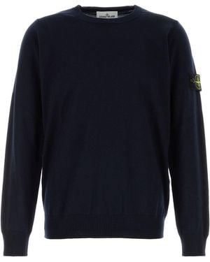 Stone Island Midnight Blue Wool Jumper