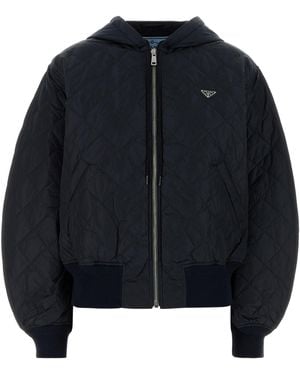 Prada Bomber in Re-Nylon blu scuro