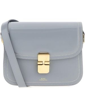 A.P.C. Powder Light- Leather Small Grace Crossbody Bag - Grey