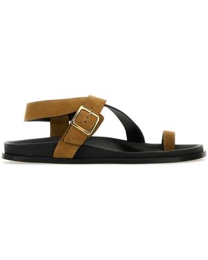 Alohas Camel Suede Siren Thong Sandal - Multicolour