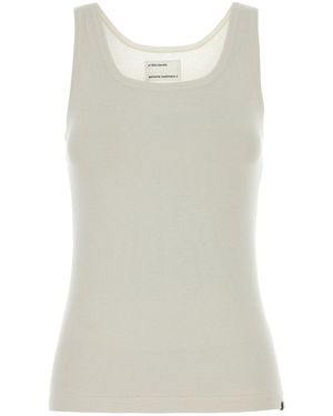 Extreme Cashmere White Cotton Blend Claudia Tank Top