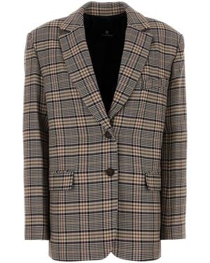 Anine Bing Embroidered Jacquard Quinn Blazer - Black
