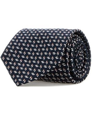 Brioni Embroidered Silk Tie - Black
