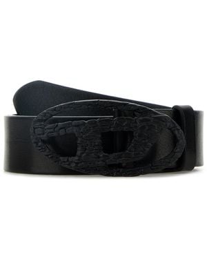 DIESEL Cintura B-1dr in pelle nera - Nero
