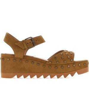 Stella McCartney Biscuit Alter Suede Elyse Sandals - Brown