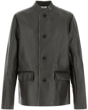 Rier Dark Grey Leather Jacket