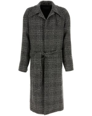 Balenciaga Cappotto in lana ricamata - Nero