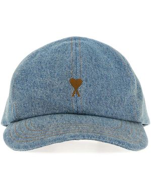 Ami Paris Cappello da baseball in denim - Blu