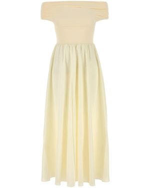 Amotea Cream Stretch Nylon And Cotton Dora Dress - White