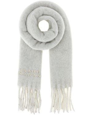 Isabel Marant Light Gray Alpaca Blend Firny Scarf - White