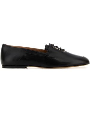 Jil Sander Black Leather Loafers