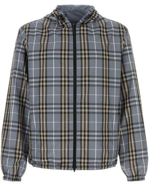 Burberry Embroidered Polyester Reversible Jacket - Grey