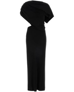 Alberta Ferretti Black Jersey Dress