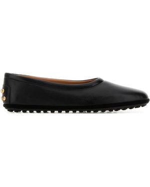 Tod's Black Leather Ballerinas