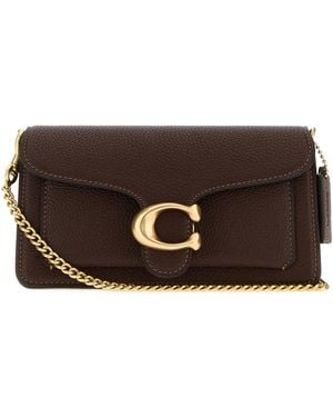 COACH Chocolate Leather Tabby 19 Clutch - Brown