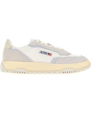 Autry Two-tone Fabric And Suede Wildpace Sneakers - White