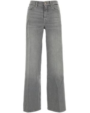 7 For All Mankind Grey Stretch Denim Lotta Jeans
