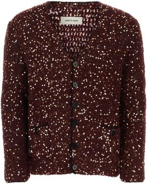 Ernest W. Baker Cardigan in misto lana bordeaux - Marrone