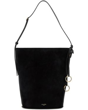 Alaïa Borsa a secchiello in pelle scamosciata nera - Nero