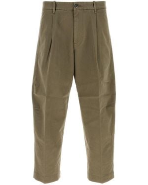 Nine:inthe:morning Olive Green Cotton Blend Giulio Pant
